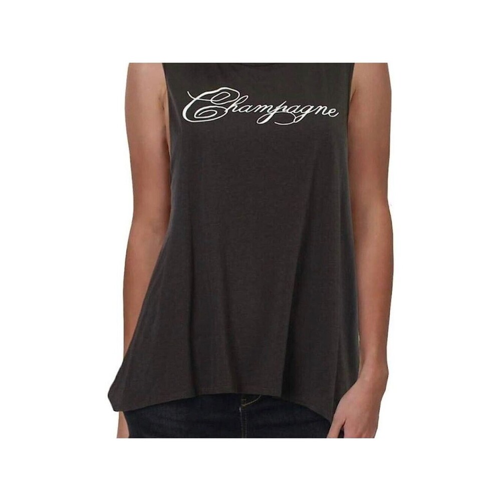 Chaser Black and White Flounce Tank Top Medium